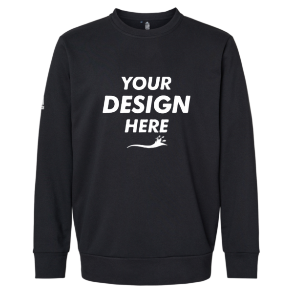 Adidas Unisex Fleece Crewneck Sweatshirt, Black, Front view, Mockup