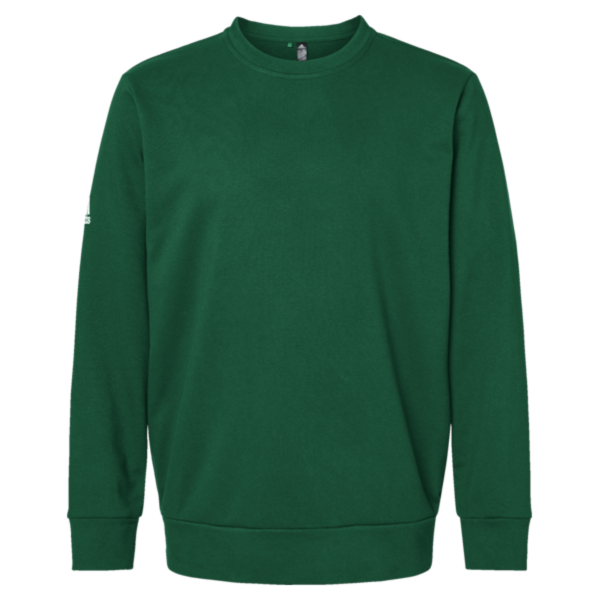 Adidas Unisex Fleece Crewneck Sweatshirt, Collegiate Green, Front view