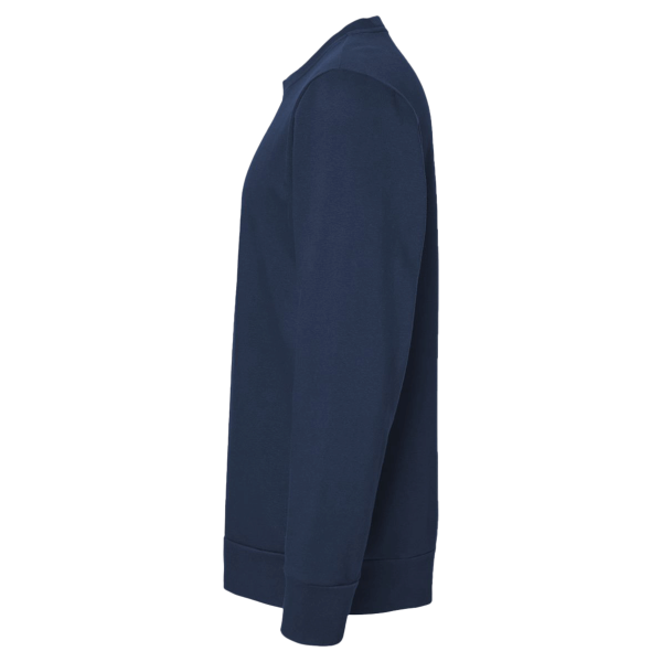 Adidas Unisex Fleece Crewneck Sweatshirt, Collegiate Navy, Left Sleeve view