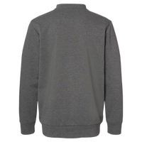 Adidas Unisex Fleece Crewneck Sweatshirt, Dark Grey Heather, Back view
