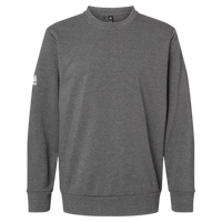 Adidas Unisex Fleece Crewneck Sweatshirt, Dark Grey Heather, Front view