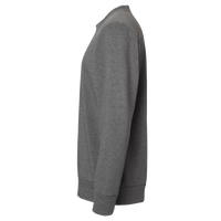 Adidas Unisex Fleece Crewneck Sweatshirt, Dark Grey Heather, Left Sleeve view