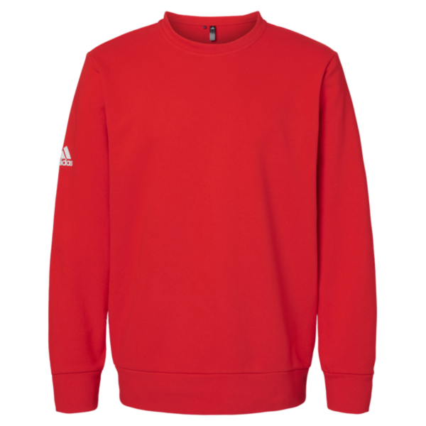 Adidas Unisex Fleece Crewneck Sweatshirt, Red, Front view