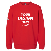 Adidas Unisex Fleece Crewneck Sweatshirt, Red, Front view, Mockup
