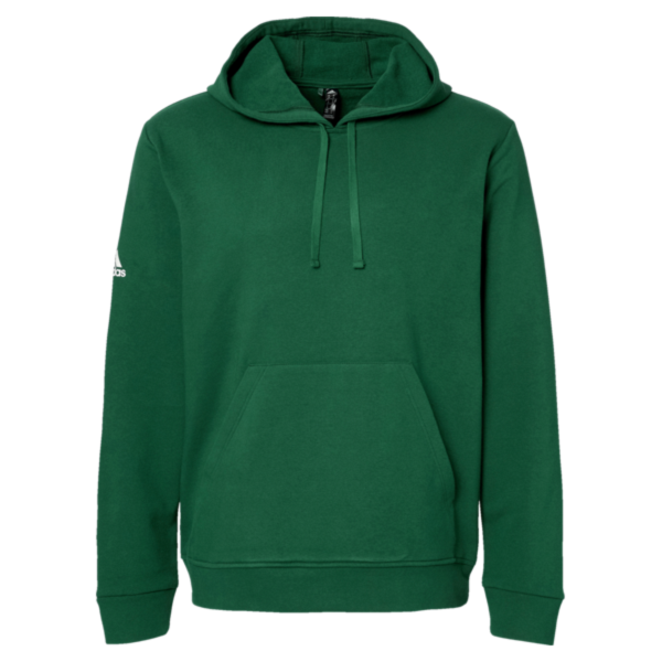 Adidas Unisex Fleece Hooded Sweatshirt, Collegiate Green, Front view