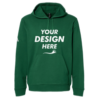 Adidas Unisex Fleece Hooded Sweatshirt, Collegiate Green, Front view, Mockup