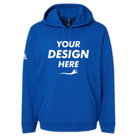 Adidas Unisex Fleece Hooded Sweatshirt, Collegiate Royal, Front view, Mockup