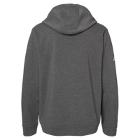 Adidas Unisex Fleece Hooded Sweatshirt, Dark Grey Heather, Back view