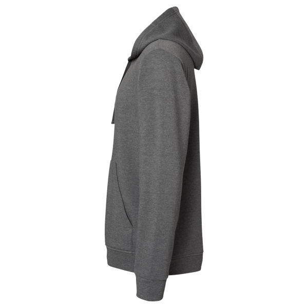 Adidas Unisex Fleece Hooded Sweatshirt, Dark Grey Heather, Left Sleeve view