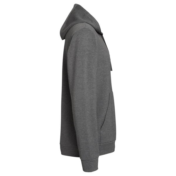Adidas Unisex Fleece Hooded Sweatshirt, Dark Grey Heather, Right Sleeve view