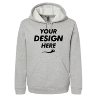 Adidas Unisex Fleece Hooded Sweatshirt, Grey Heather, Front view, Mockup
