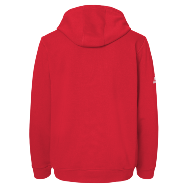 Adidas Unisex Fleece Hooded Sweatshirt, Red, Back view