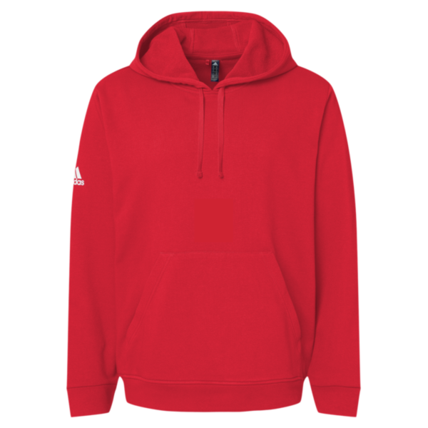Adidas Unisex Fleece Hooded Sweatshirt, Red, Front view