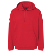 Adidas Unisex Fleece Hooded Sweatshirt, Red, Front view