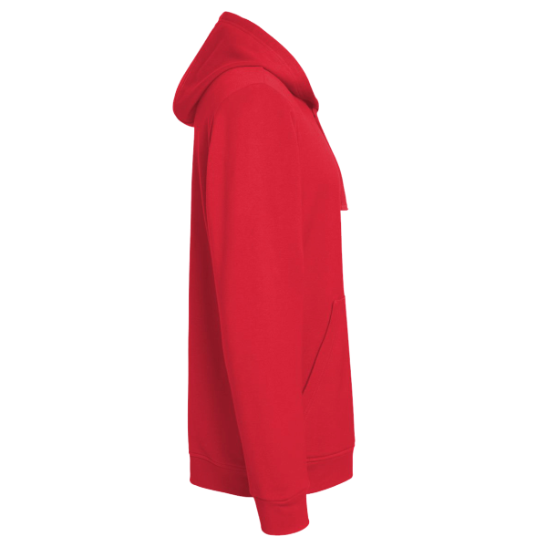 Adidas Unisex Fleece Hooded Sweatshirt, Red, Right Sleeve view