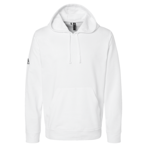 Adidas Unisex Fleece Hooded Sweatshirt, White, Front view