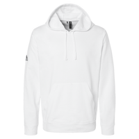 Adidas Unisex Fleece Hooded Sweatshirt, White, Front view