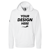 Adidas Unisex Fleece Hooded Sweatshirt, White, Front view, Mockup