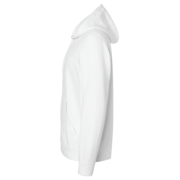Adidas Unisex Fleece Hooded Sweatshirt, White, Left Sleeve view