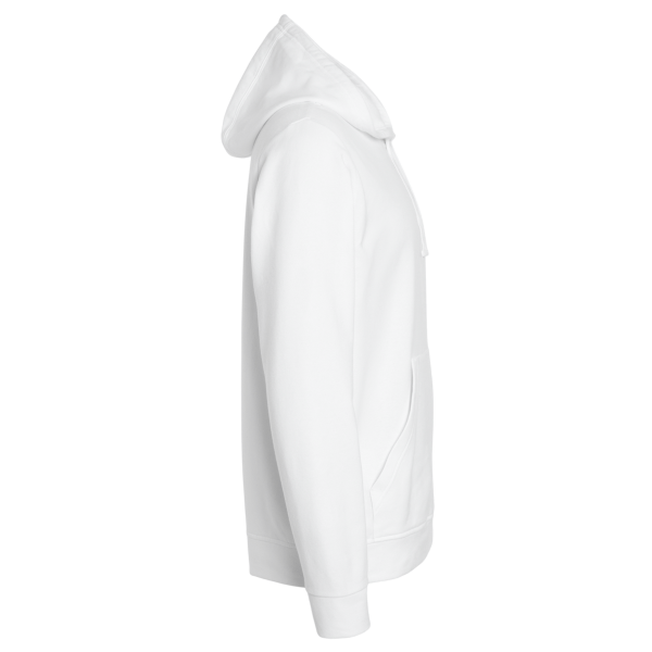 Adidas Unisex Fleece Hooded Sweatshirt, White, Right Sleeve view