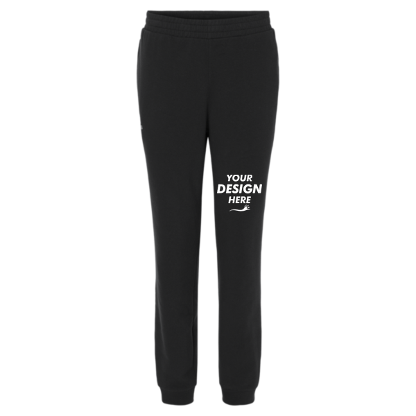 Adidas Unisex Fleece Joggers, Black, Front view, Mockup