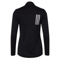 Adidas Women's 3-Stripes Double Knit Full-Zip Jacket, Black / Grey Two, Back view