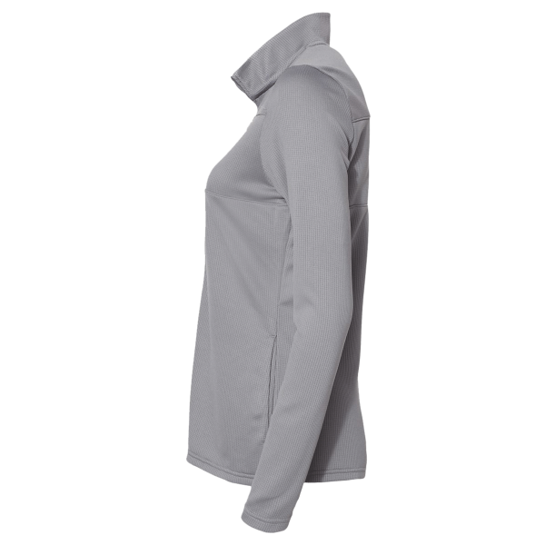 Adidas Women's 3-Stripes Double Knit Full-Zip Jacket, Grey Three / White, Left Sleeve view