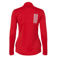 Adidas Women's 3-Stripes Double Knit Full-Zip Jacket, Team Collegiate Red / Grey Two, Back view
