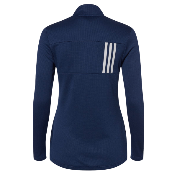 Adidas Women's 3-Stripes Double Knit Full-Zip Jacket, Team Navy Blue / Grey Two, Back view