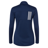Adidas Women's 3-Stripes Double Knit Full-Zip Jacket, Team Navy Blue / Grey Two, Back view