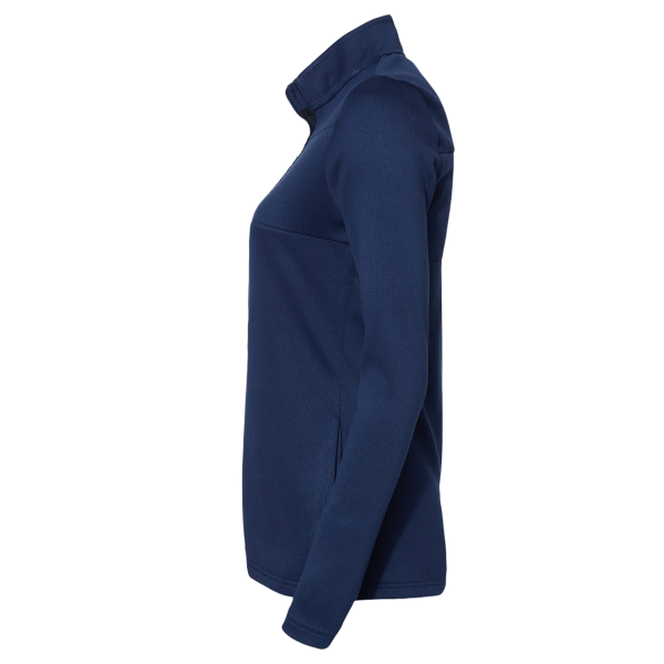Adidas Women's 3-Stripes Double Knit Full-Zip Jacket, Team Navy Blue / Grey Two, Left Sleeve view