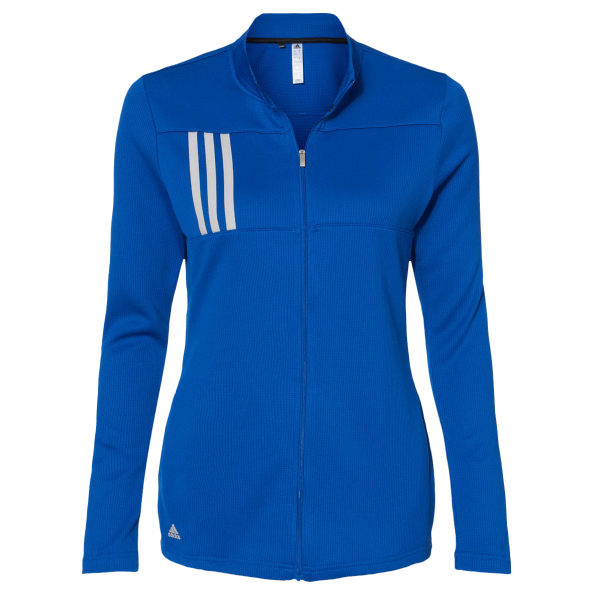 Adidas Women's 3-Stripes Double Knit Full-Zip Jacket, Team Royal / Grey Two, Front view