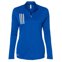 Adidas Women's 3-Stripes Double Knit Full-Zip Jacket, Team Royal / Grey Two, Front view