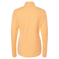 Adidas Women's 3-Stripes Quarter-Zip Sweater Pullover, Acid Orange Melange, Back view
