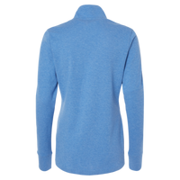 Adidas Women's 3-Stripes Quarter-Zip Sweater Pullover, Focus Blue Melange, Back view