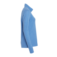 Adidas Women's 3-Stripes Quarter-Zip Sweater Pullover, Focus Blue Melange, Right Sleeve view