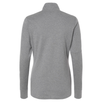Adidas Women's 3-Stripes Quarter-Zip Sweater Pullover, Grey Three Melange, Back view