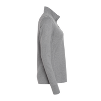Adidas Women's 3-Stripes Quarter-Zip Sweater Pullover, Grey Three Melange, Right Sleeve view