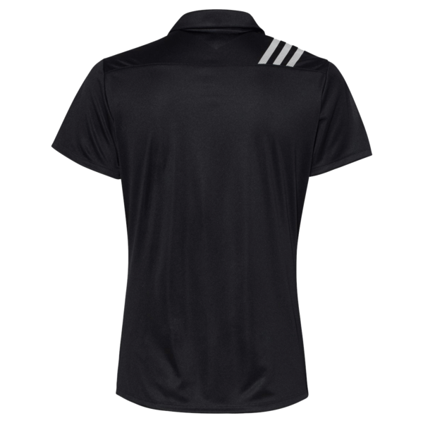 Adidas Women's 3-Stripes Shoulder Polo, Black / White, Back view