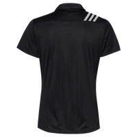 Adidas Women's 3-Stripes Shoulder Polo, Black / White, Back view