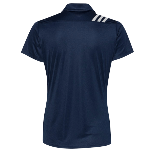 Adidas Women's 3-Stripes Shoulder Polo, Collegiate Navy / White, Back view