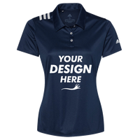 Adidas Women's 3-Stripes Shoulder Polo, Collegiate Navy / White, Front view, Mockup
