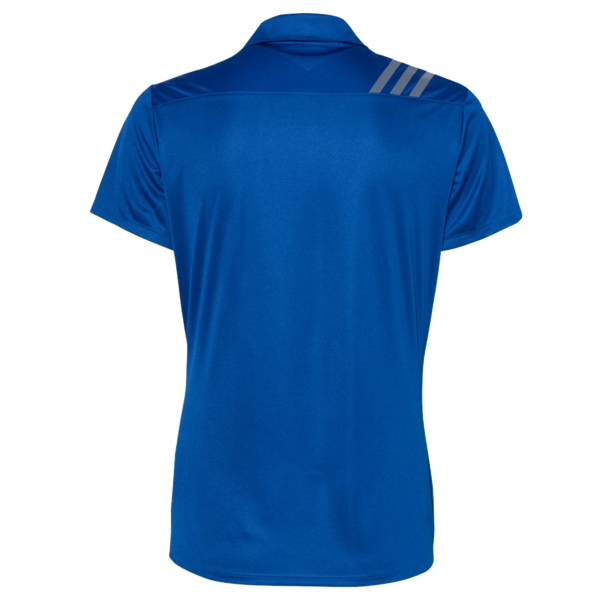 Adidas Women's 3-Stripes Shoulder Polo, Collegiate Royal / Grey Three, Back view