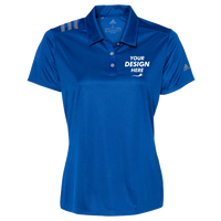 Adidas Women's 3-Stripes Shoulder Polo, Collegiate Royal / Grey Three, Front view, Mockup