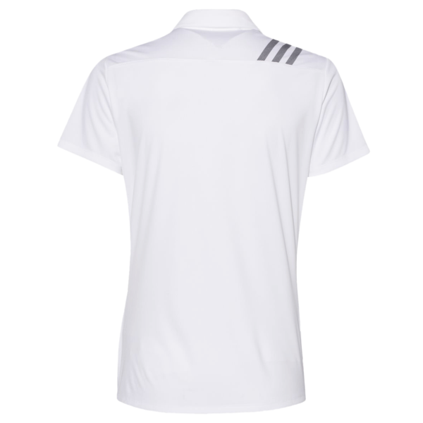 Adidas Women's 3-Stripes Shoulder Polo, White / Black, Back view