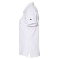 Adidas Women's 3-Stripes Shoulder Polo, White / Black, Left Sleeve view