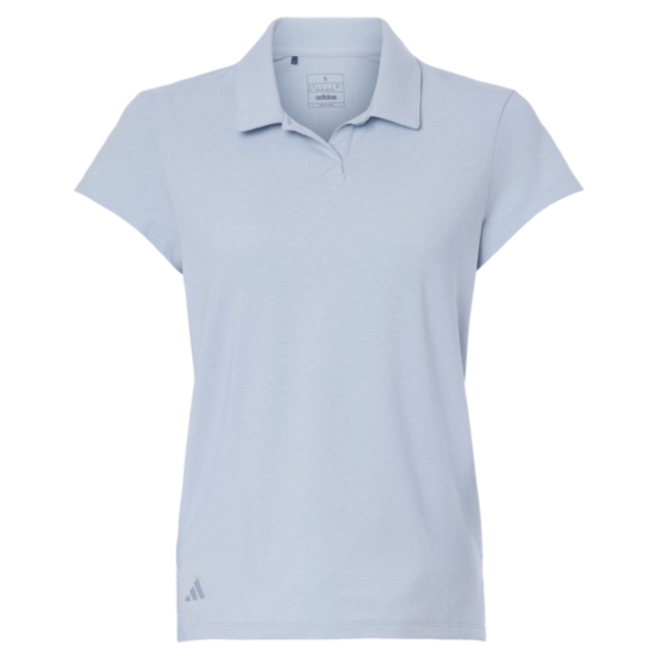 Adidas Women's Blended Polo, Blue Dawn Melange, Front view