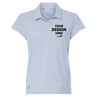 Adidas Women's Blended Polo, Blue Dawn Melange, Front view, Mockup