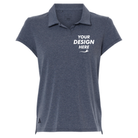 Adidas Women's Blended Polo, Collegiate Navy Melange, Front view, Mockup