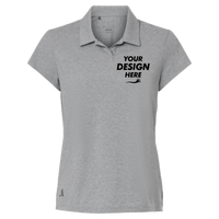 Adidas Women's Blended Polo, Grey Three Melange, Front view, Mockup